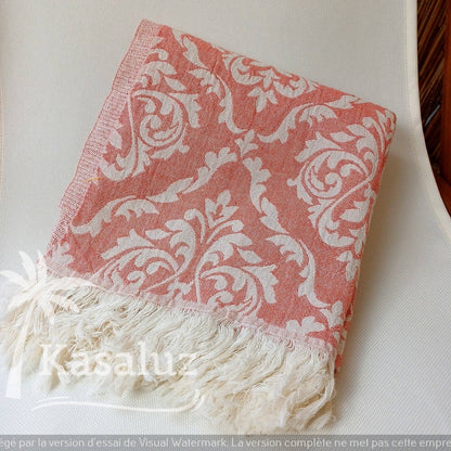 KASALUZ - Fouta Fleur de Lys Terracotta 100% cotton