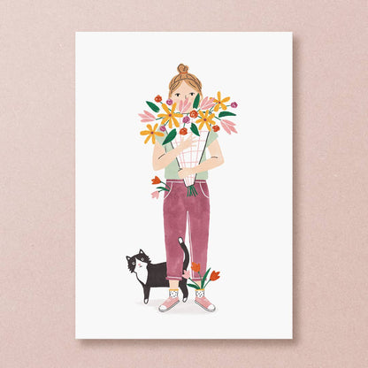 Studio Kuukeluus - Flower Girl Postcard