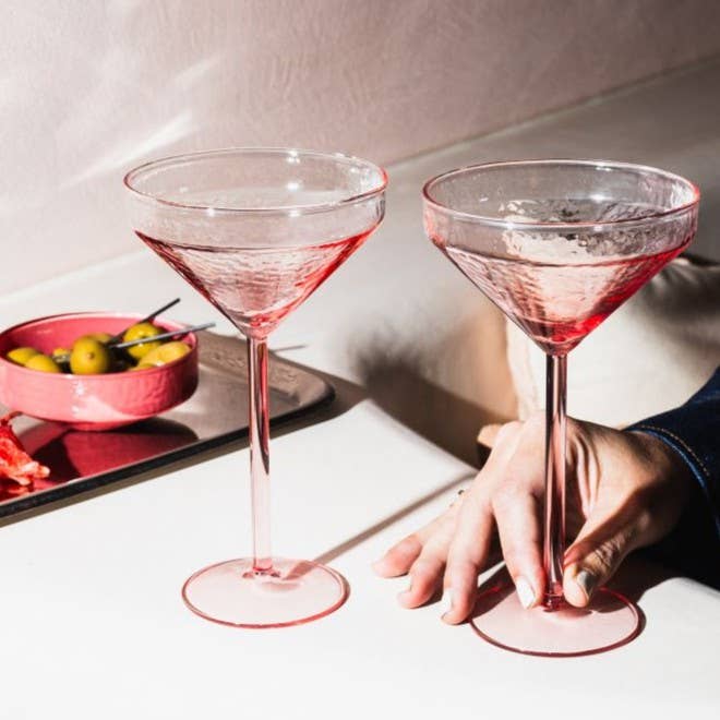 Brût Home and Glassware - Cocktail Glass Claude | set of 2 | pink | Martini glasses