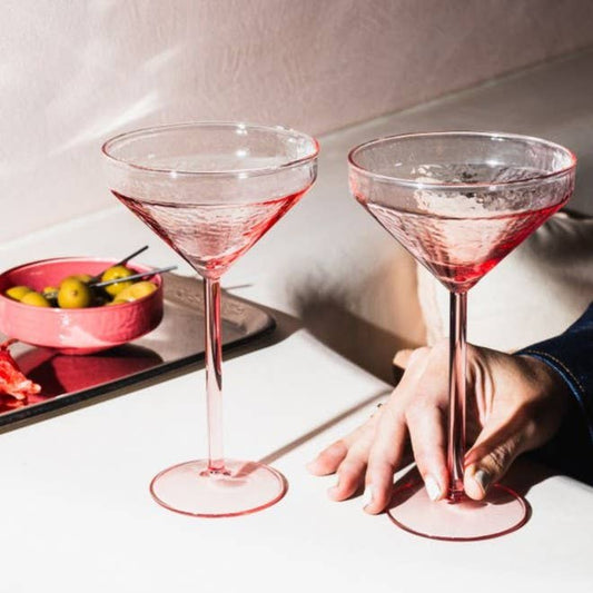 Brût Home and Glassware - Cocktail Glass Claude | set of 2 | pink | Martini glasses