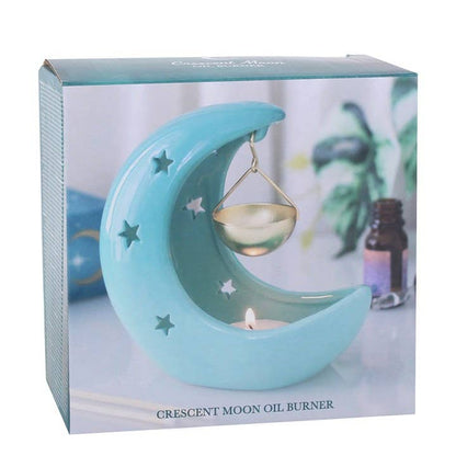 Something Different - Blue Pastel Crescent Moon Hanging Oil Burner
