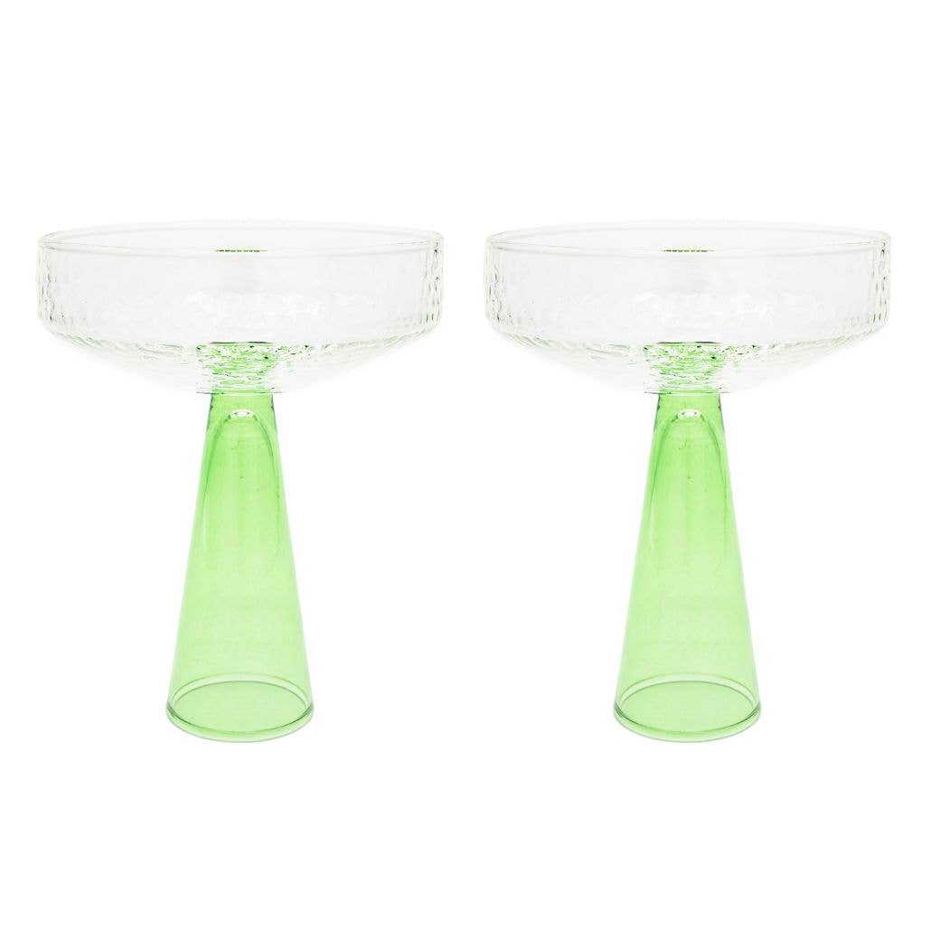 Brût Home and Glassware - Champagne Coupe Claude | set of 2 | green