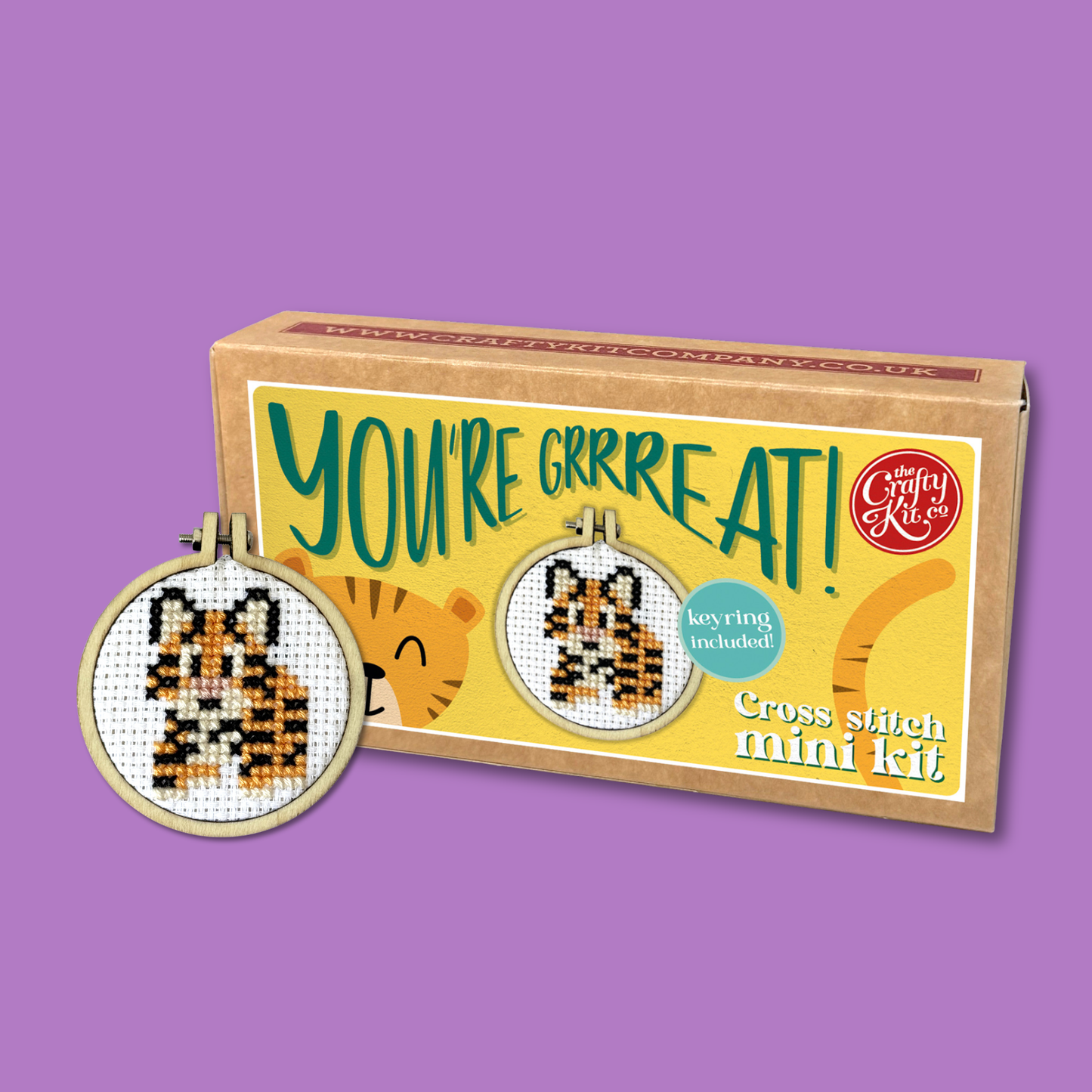 Mini Matchbox Kits - You're Grrreat! Mini Matchbox Cross Stitch Kit