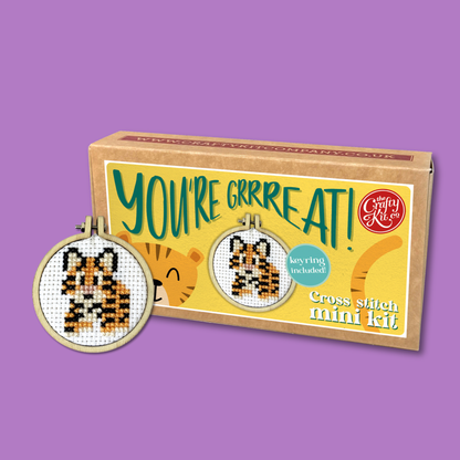 Mini Matchbox Kits - You're Grrreat! Mini Matchbox Cross Stitch Kit