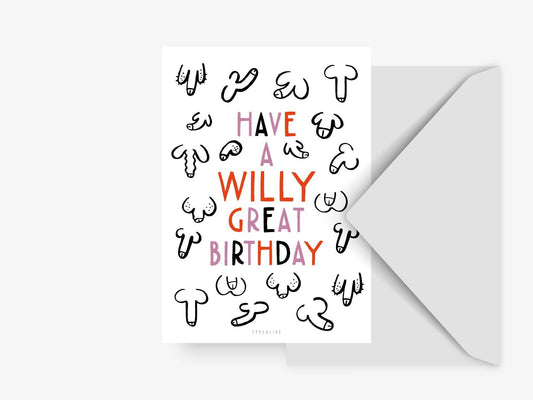 typealive - Postcard/Willy Great Birthday