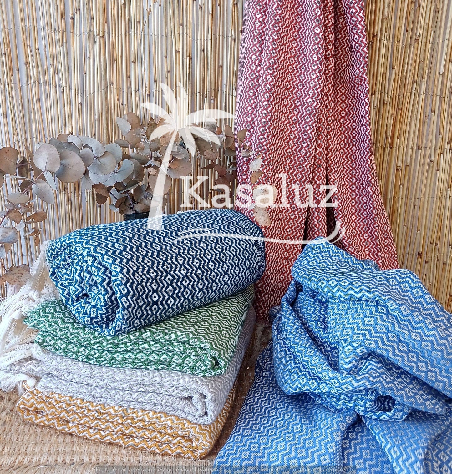KASALUZ - Ronda Beige Beach Fouta Oeko-Tex Standard 100 Label