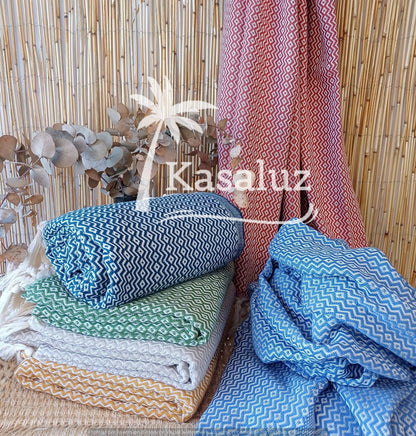 KASALUZ - Ronda Beige Beach Fouta Oeko-Tex Standard 100 Label