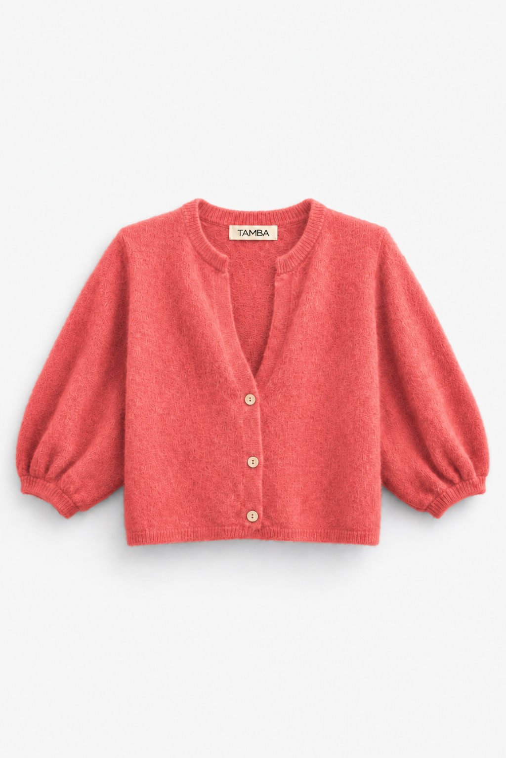 TAMBA - Angora knitted cardigan with V-neck