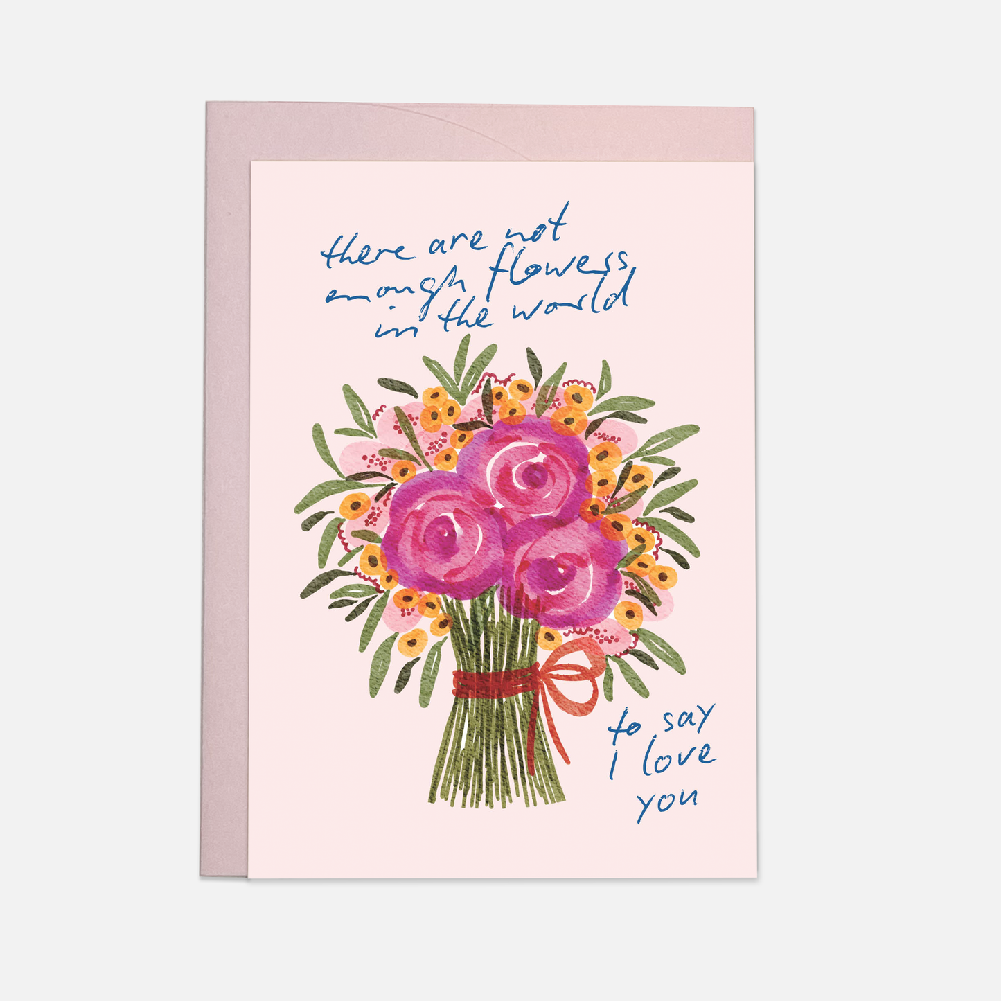 Kaart Blanche - Flowers love you - greeting card