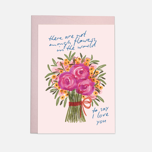 Kaart Blanche - Flowers love you - greeting card