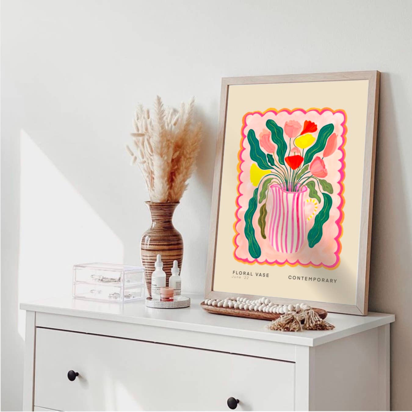 Kate Fox Design - Vase Art Print, Colourful Art Print, Hand Drawn Art, Quirky