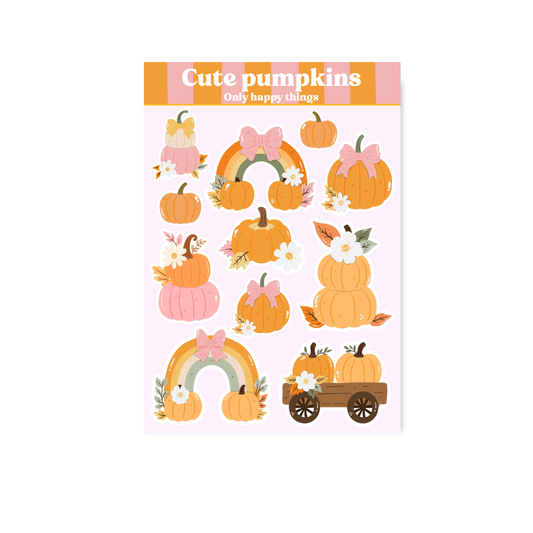 Only Happy Things Stationery - Stickersheet Cute pumpkins A6