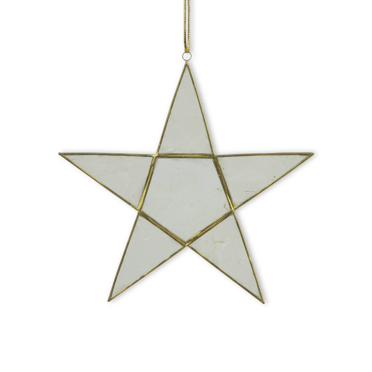 Kinta - Star Cap Flat White w/ Gold Edges Window Decoration