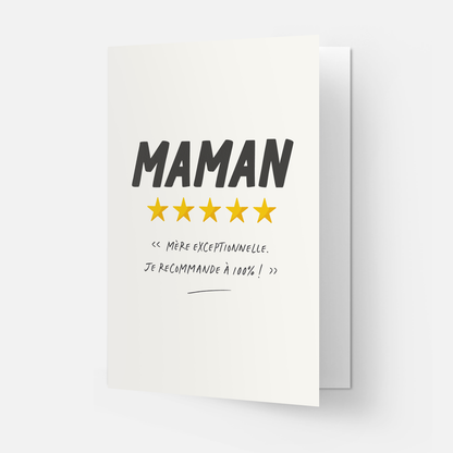Kaart Blanche - Mom short review greeting card (also in FR)