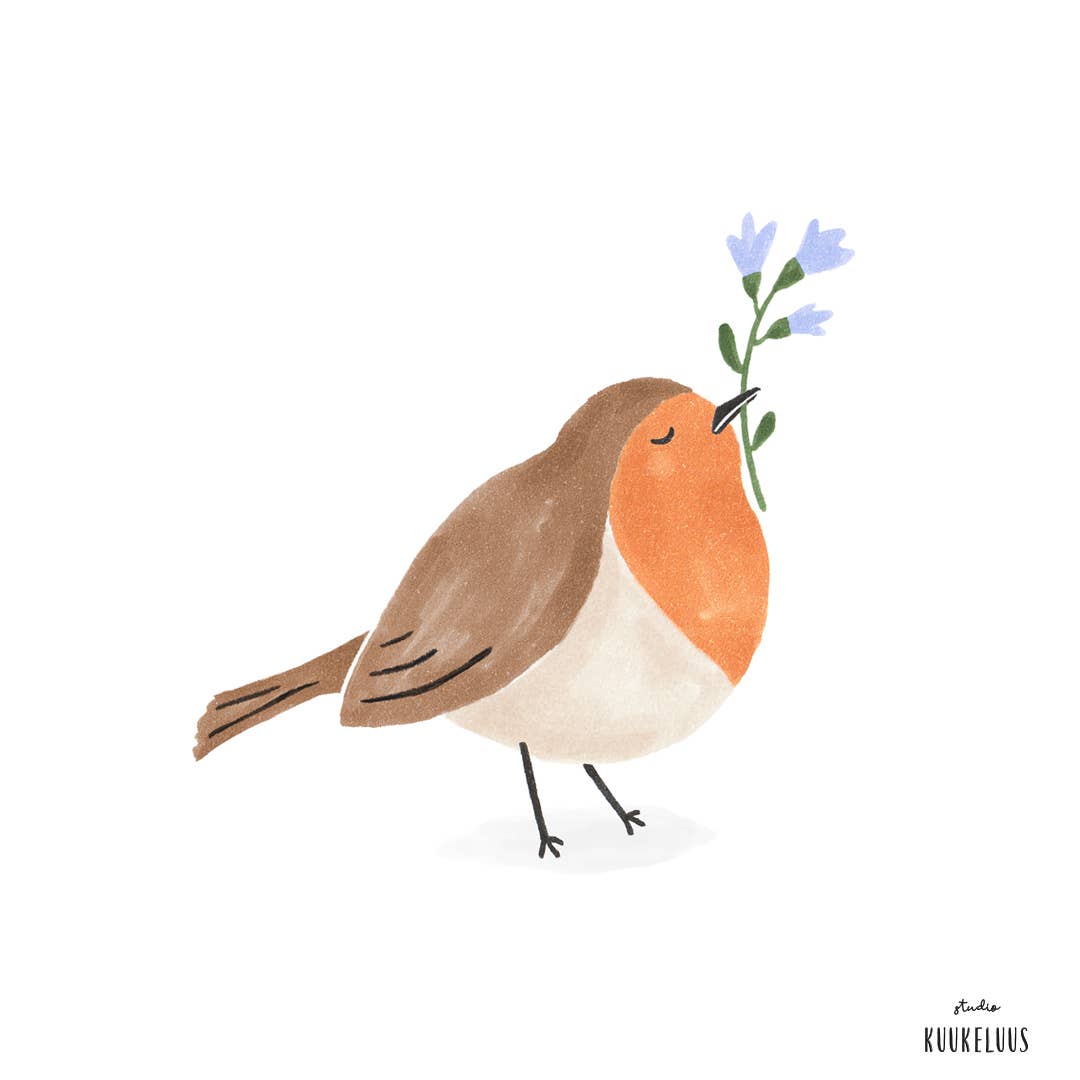 Studio Kuukeluus - Robin Bird Postcard