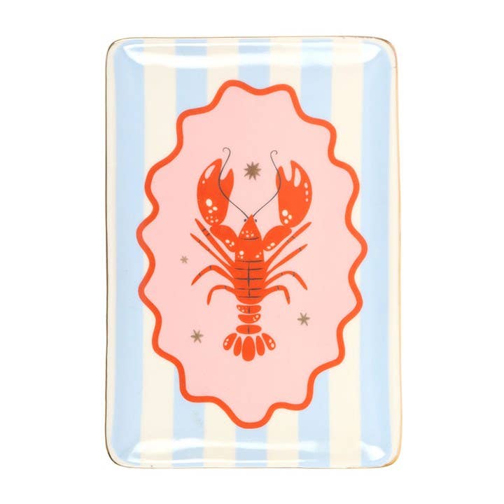 Something Different - Striped Lobster Coastal Trinket Dish