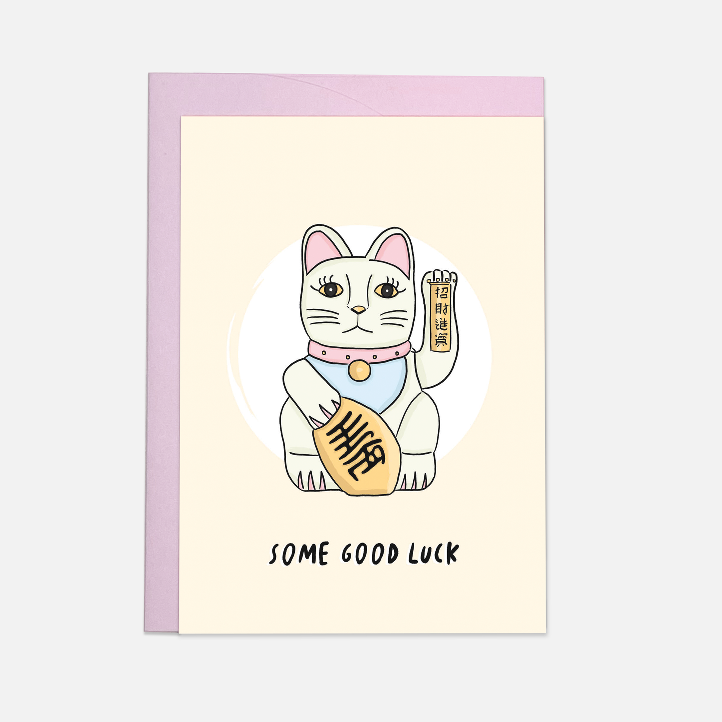 Kaart Blanche - Lucky cat greeting card