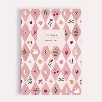 Sister Paper Co. - Blush Harlequin Notebook | Plain Page Journal | Notebooks