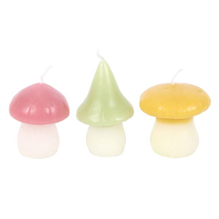 Something Different- Set of 3 Pastel Mushroom Candles