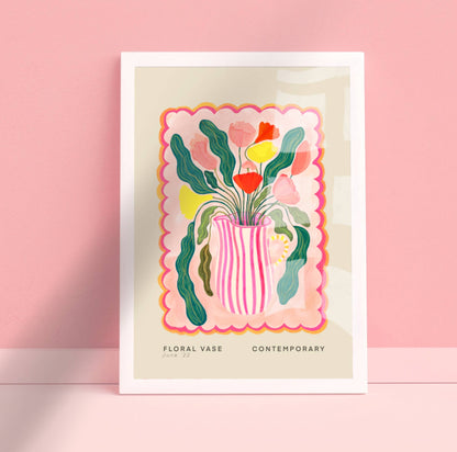 Kate Fox Design - Vase Art Print, Colourful Art Print, Hand Drawn Art, Quirky