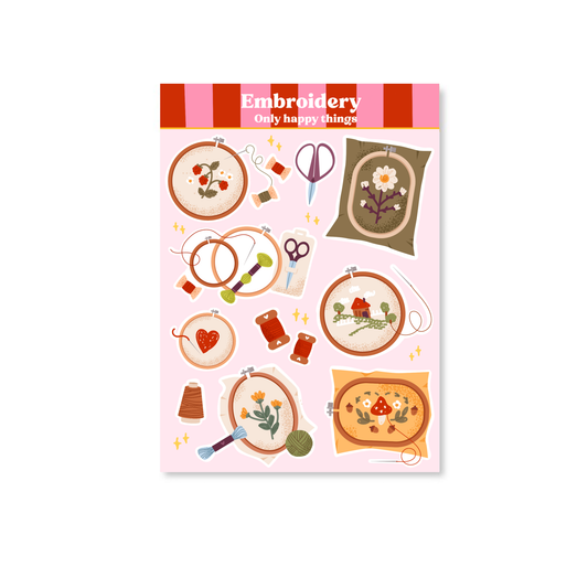 Only Happy Things Stationery - Stickervel Embroidery A6