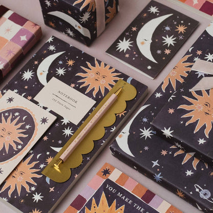 Sister Paper Co. - Sun And Moon Notebook | Plain Page Journal | Blank Notebooks