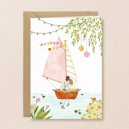 Studio Kuukeluus - Greeting Card Wedding Boat