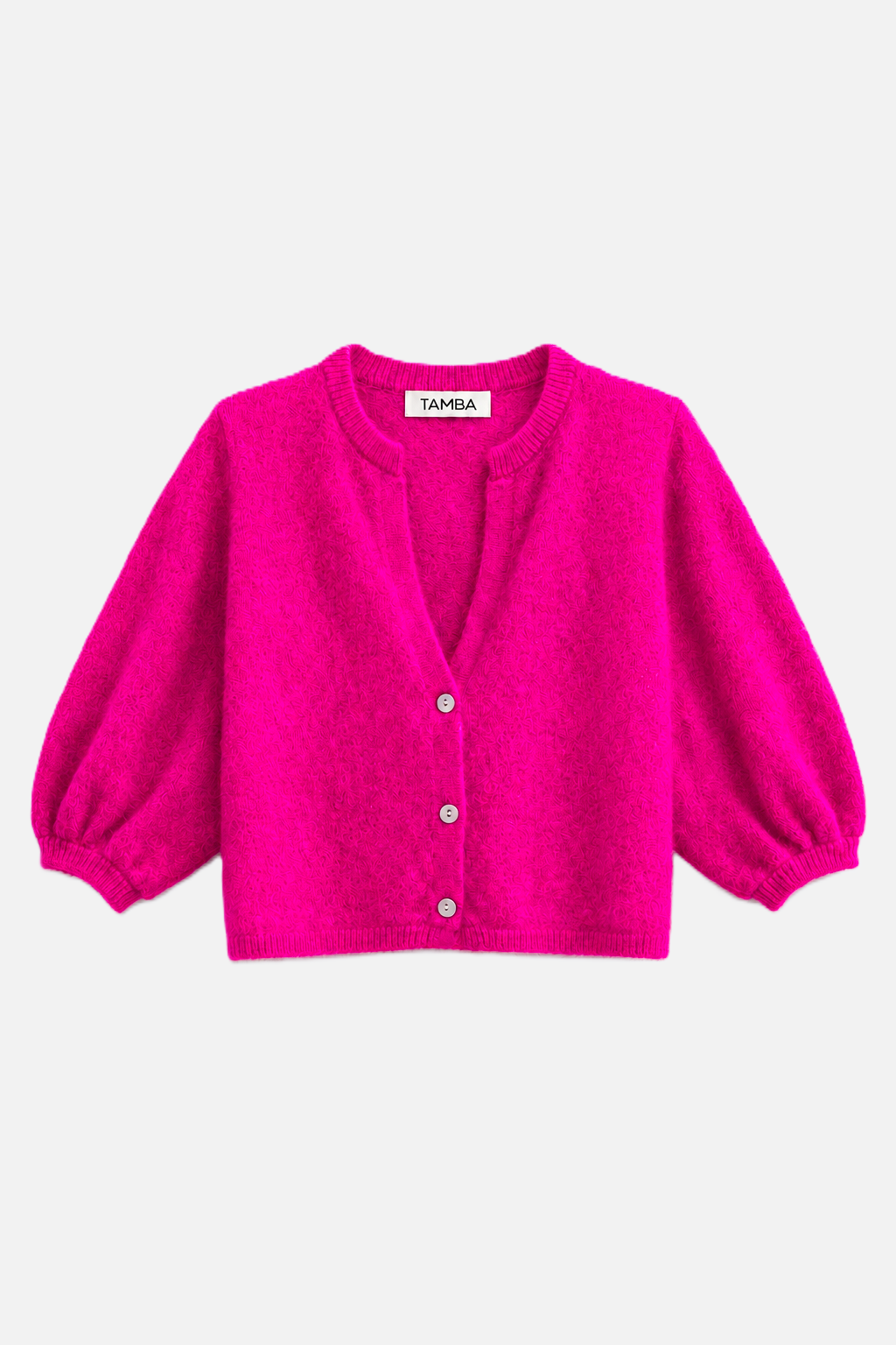 TAMBA - Angora knitted cardigan with V-neck