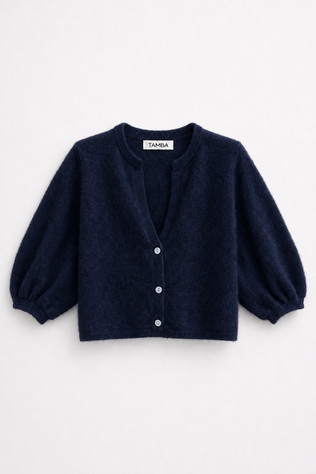TAMBA - Angora knitted cardigan with V-neck
