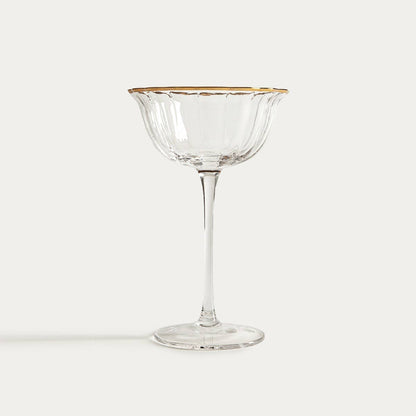 Glass | SCURO | cocktail glass, with a gold rim | 0.2 l