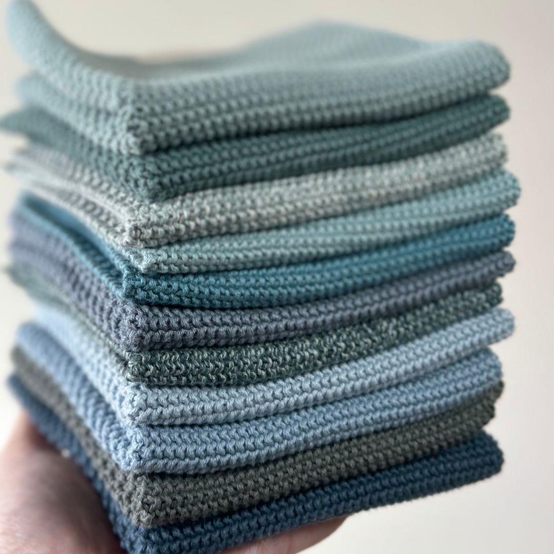 Aspegren Denmark - Dishcloths - Organic Cotton - Set of 2 - Knitted - Aqua