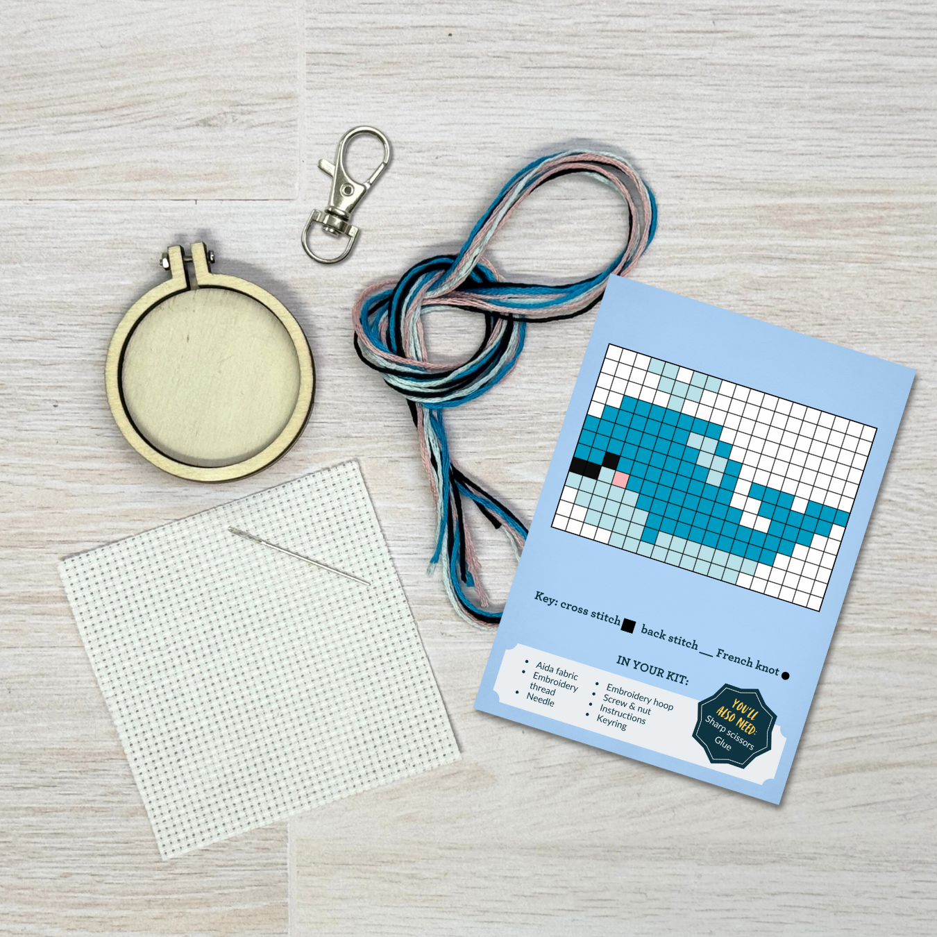Mini Matchbox Kits - Whale Done! Mini Matchbox Cross Stitch Kit