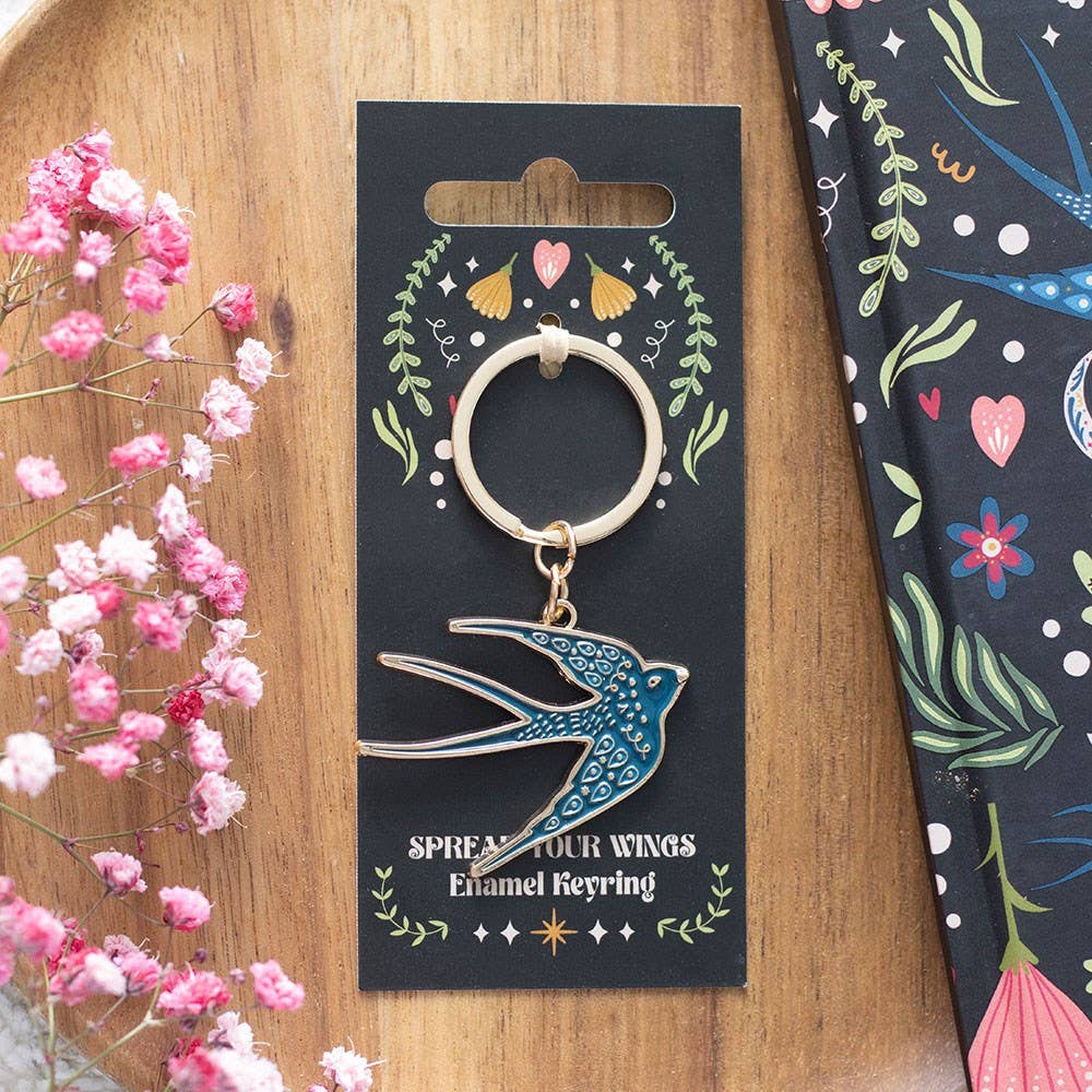 Something Different - Blue Spread Your Wings Swallow Keyring