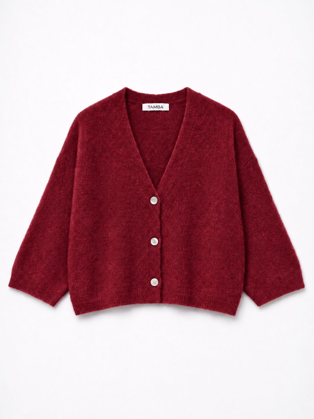 TAMBA - Baby alpaca cardigan with 4/5 sleeves