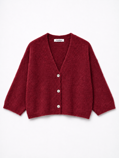 TAMBA - Baby alpaca cardigan with 4/5 sleeves