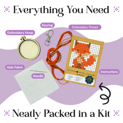 Mini Matchbox Kits - For Fox Sake! Mini Matchbox Cross Stitch Kit