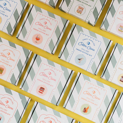 Cotton Clara Craft Kits & Supplies - Aperol Cocktail Beginner Counted Cross Stitch Kit