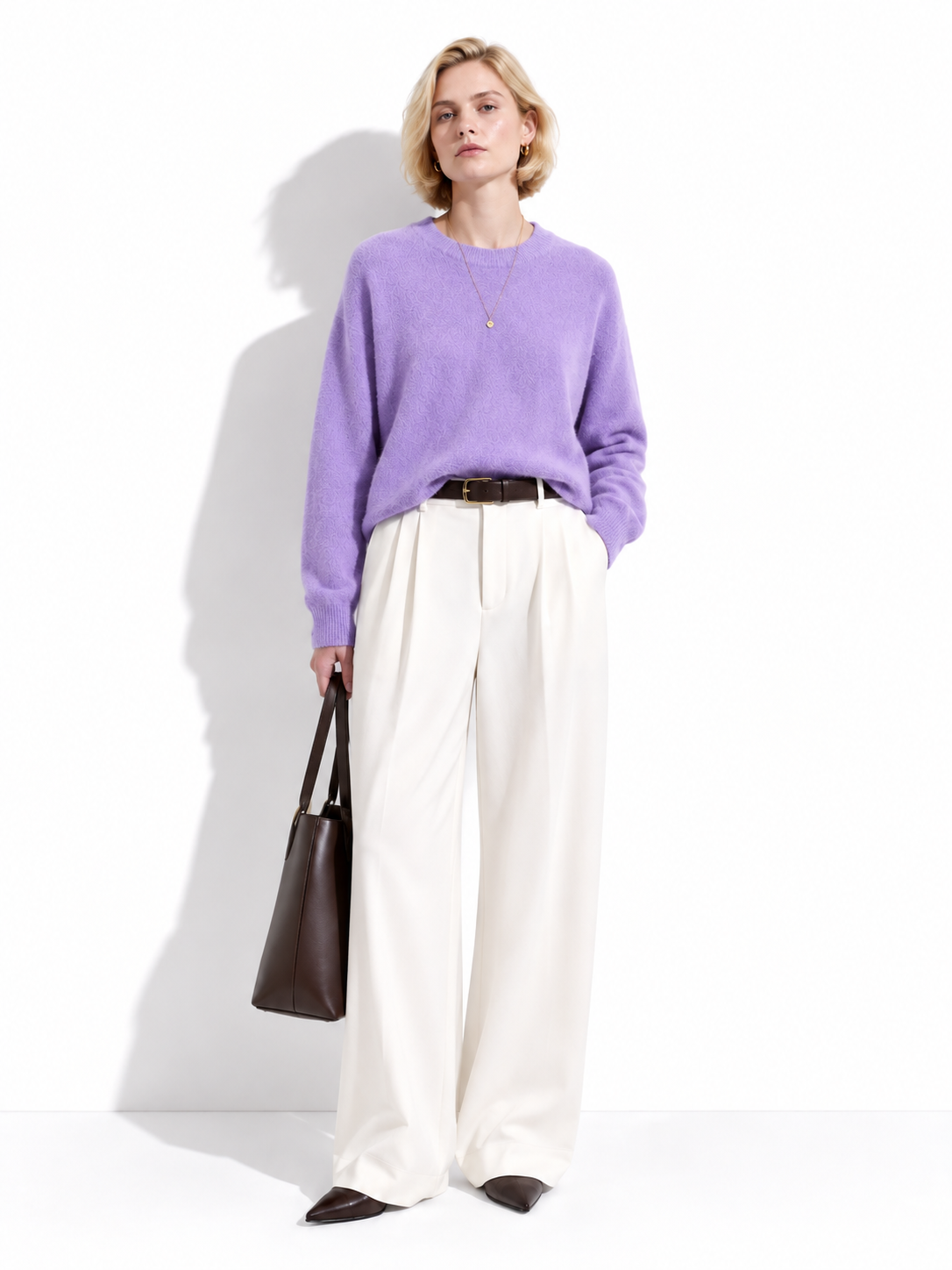 URBAN REVERSE ITALY - Loose Long-Sleeve Top with Crew Neck | Casual Style