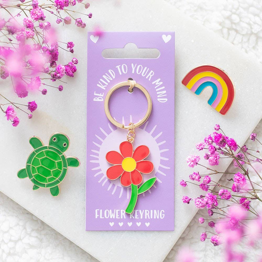 Something Different - Be Kind to Your Mind Flower Keyring