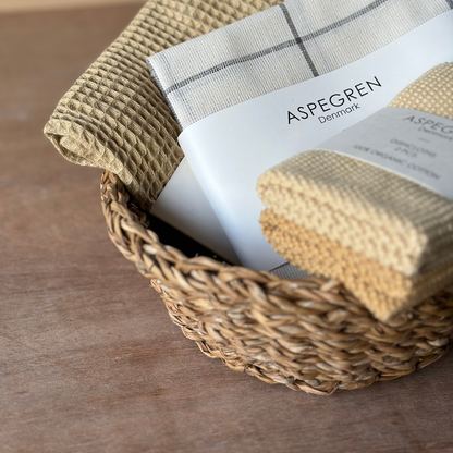 Aspegren Denmark - Dishcloths - Organic Cotton - Set of 2 -Knitted Golden Straw