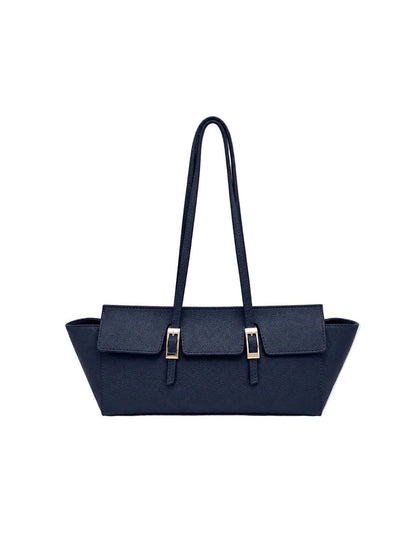 Suie Valentini srl - Women's Genuine Leather East-West Tote Bag with Double Buckle Detail, Made in Italy, art. 112791