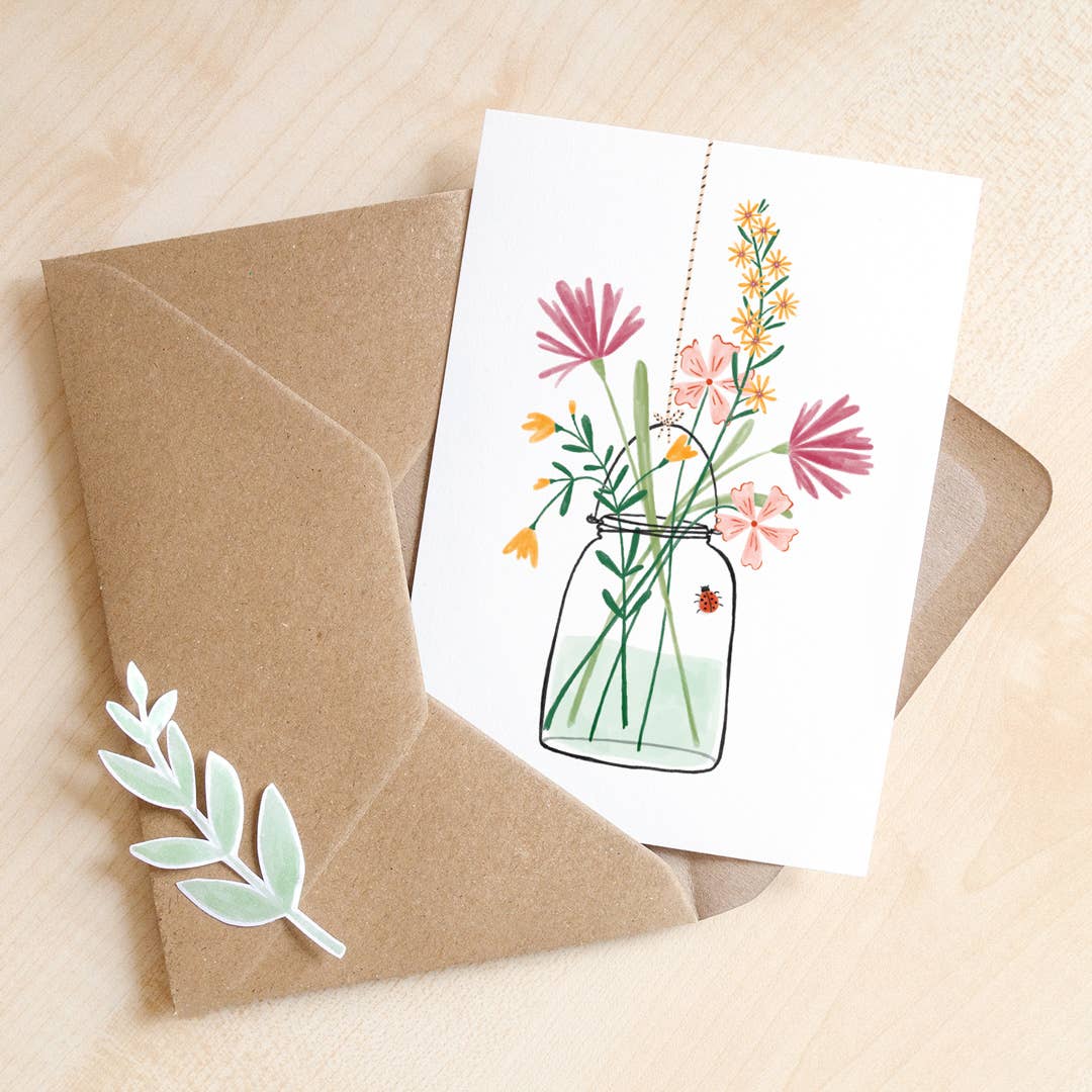 Studio Kuukeluus - Glass Of Flowers Postcard