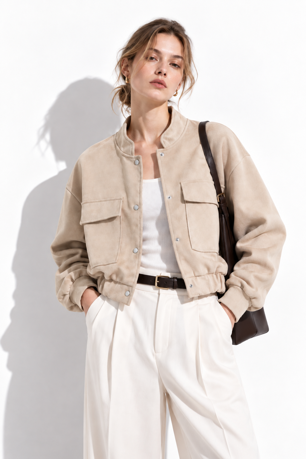 URBAN REVERSE ITALY - Short Jacket with High Collar and Large Pockets | Casual Style