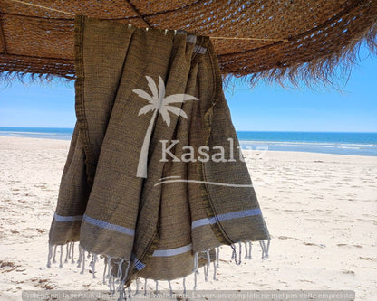 KASALUZ - Fouta Bohemia Green Bronze Honeycomb 100% Cotton