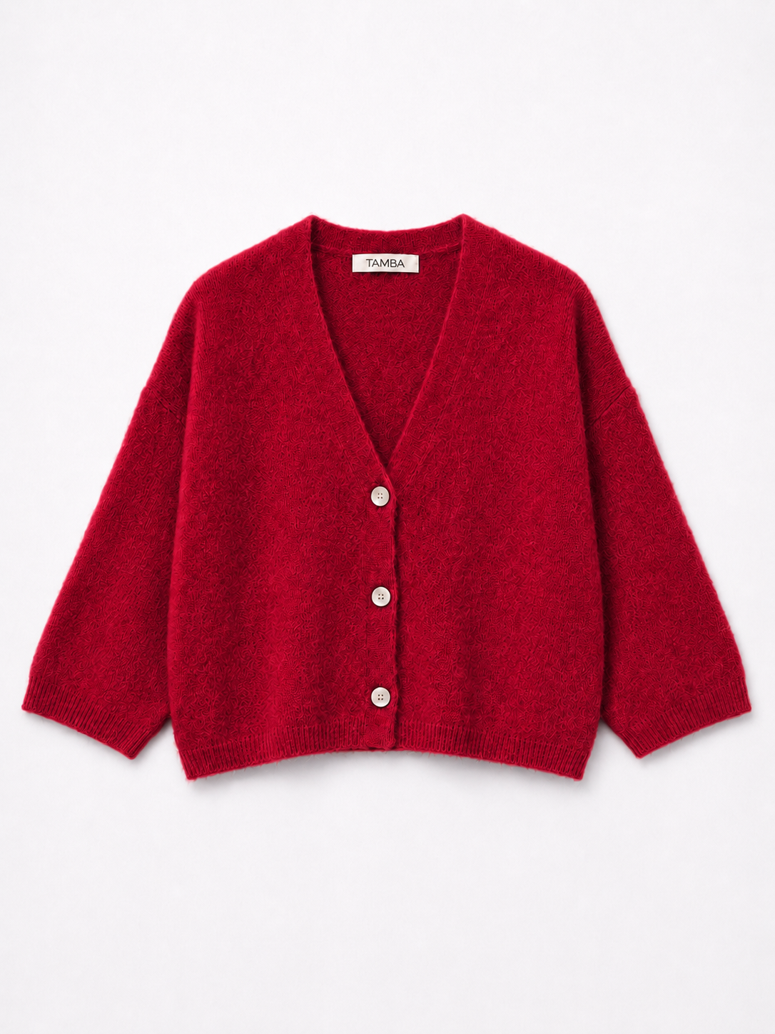 TAMBA - Baby alpaca cardigan with 4/5 sleeves