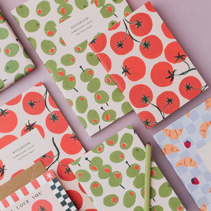 Sister Paper Co. - Tomato Pocket Notebook | Plain Page Mini Journal | Notebooks