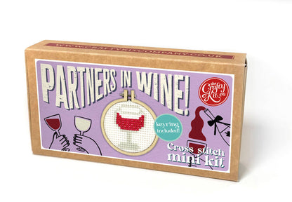 Mini Matchbox Kits - Partners in Wine! Mini Matchbox Cross Stitch Kit