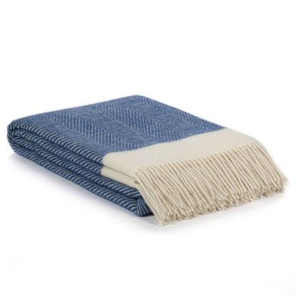 MoST - Wool Throw Blanket FLORENCE - blue