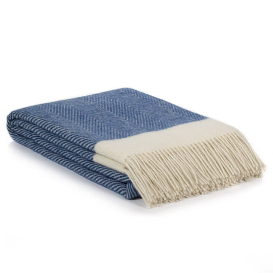 MoST - Wool Throw Blanket FLORENCE - blue