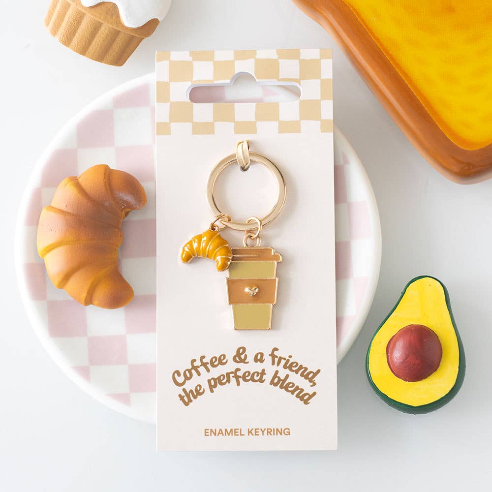 Something Different - Coffee and a Friend Croissant Keyring